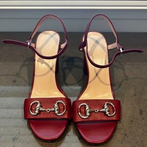 Gucci Horsebit Chunky Heel Sandals 36.5 6.5